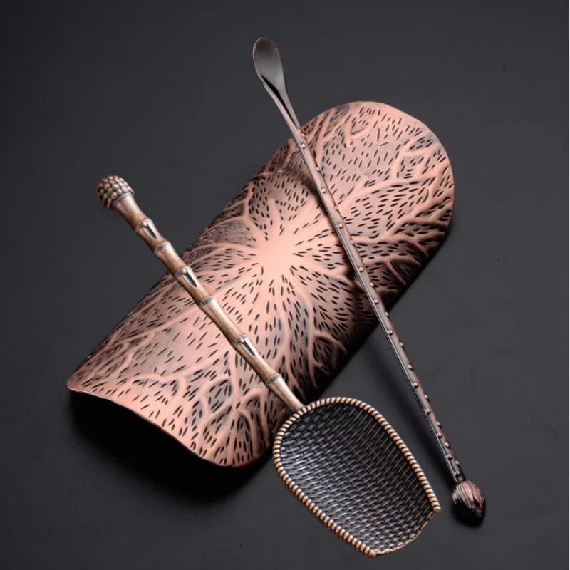 3/2/1pcs Alloy Weaving Teaspoon Sets Vintage Chinese Kung Fu Tea Accessories Zen Coffee Bean Taking Tools Tea Shovel Chaze