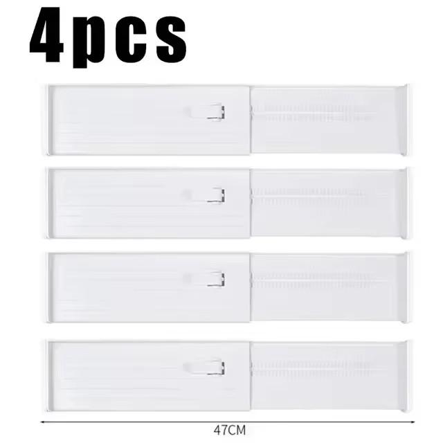 1/4pcs Drawer Dividers Adjustable Kitchen Expansion Contraction Combination Drawer Organizer Plastic Organizer Storage Drawers