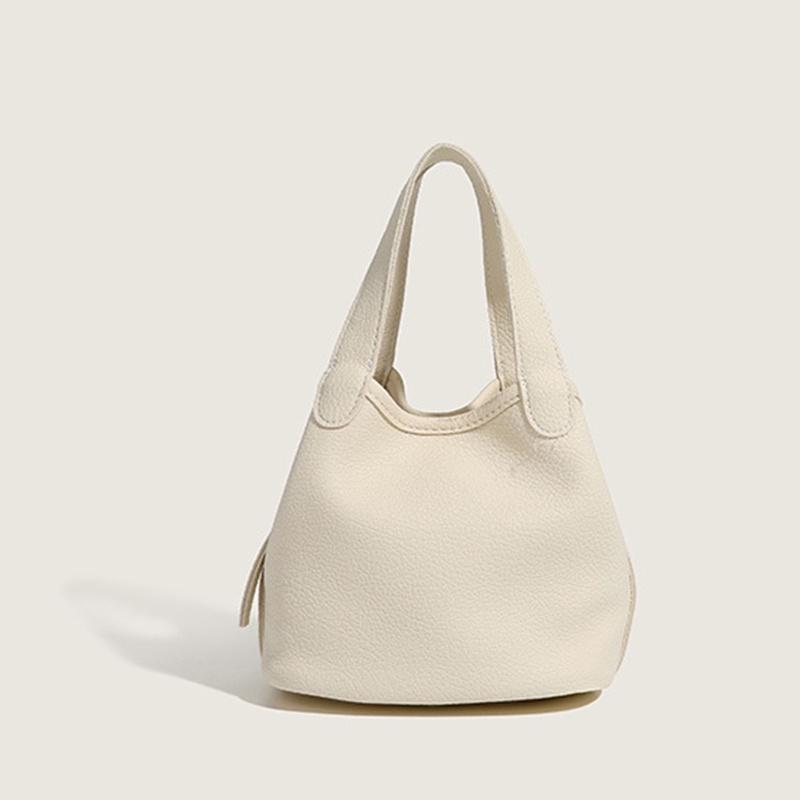 IELGY fashion simple soft leather texture shoulder bucket bag women