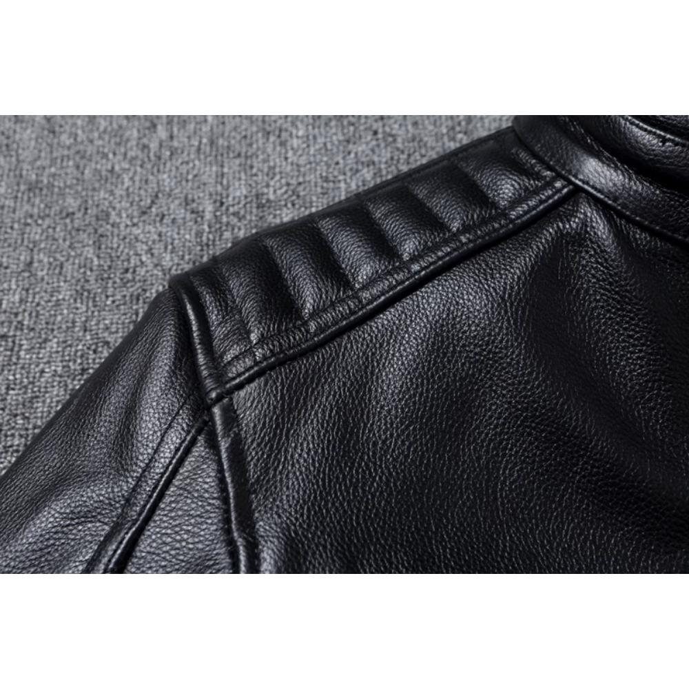 Chinese Size Vitnage Red Brown Men Leather Jacket Cowhide Leather Motorcycle Style Genuine Cow Jackets for Men Autumn