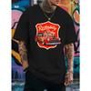 Top PickRockabilly Youngsters Men's Vintage Car Graphic T-Shirt -  Rockabilly Design with Classic Hot Rod Car, Loose Fit Short Sleeve Round Neck