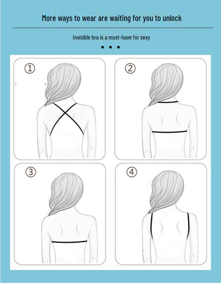 Nová silikonová neviditelná podprsenka pro svatební šaty – 5CM zesílená, 3D podpora, bez zad a bezešvý design.