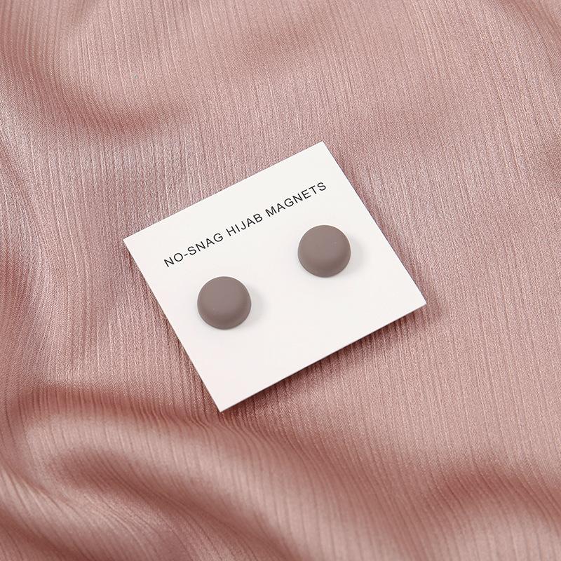 Fashion Matte Silk Scarf Hijab Magnetic Brooch Hijab Round Clip For Women Shawl Muslim Strong Magnetic Button Turban Accessories