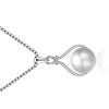 Women Necklace Earrings Set Simple Elegant Temperament Alloy Silver Chain Pearl Necklace and