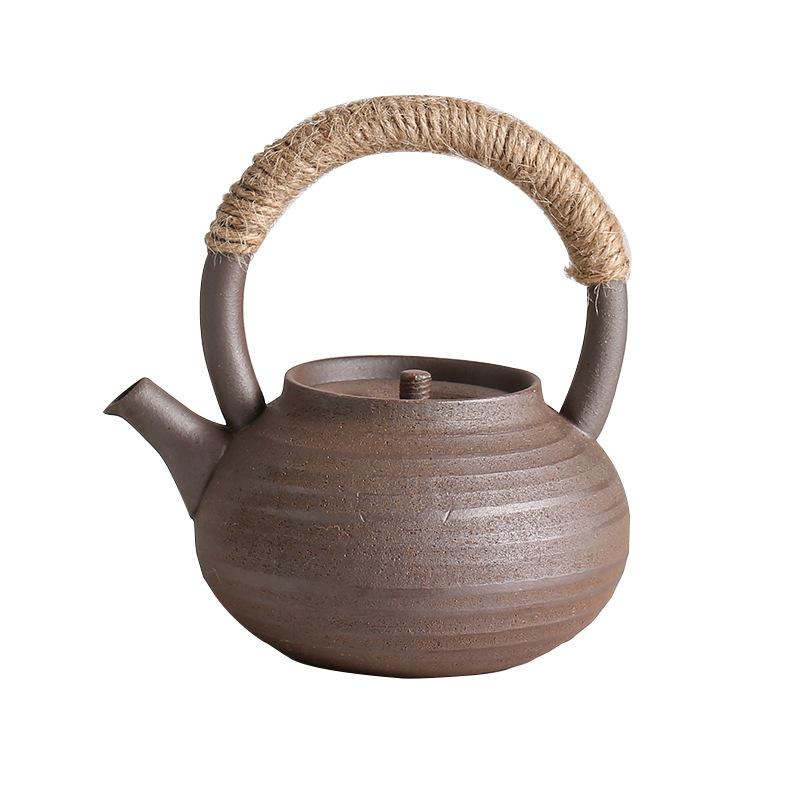 Stoneware pot side handle teapot ceramic single household Chinese style tea making pot single pot anti-scalding