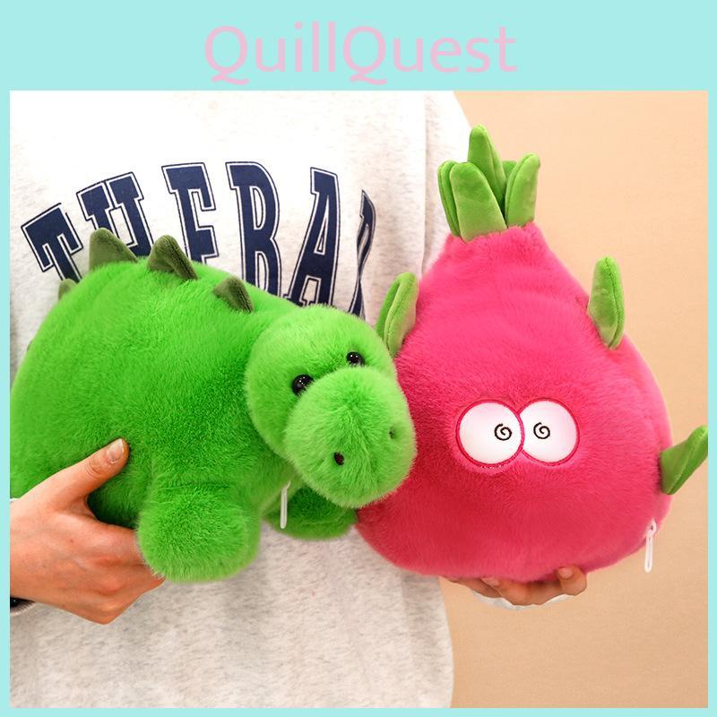 Creative Dragon Fruit Plush Toy Stuffed Animal Super Soft Short Plush Dinosaur Doll 45cm