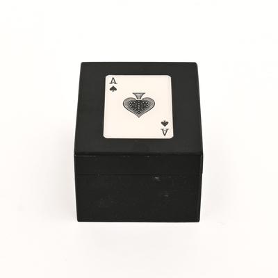 Black Resin Triple Slot Playing Card Box | Mdf Storage Case