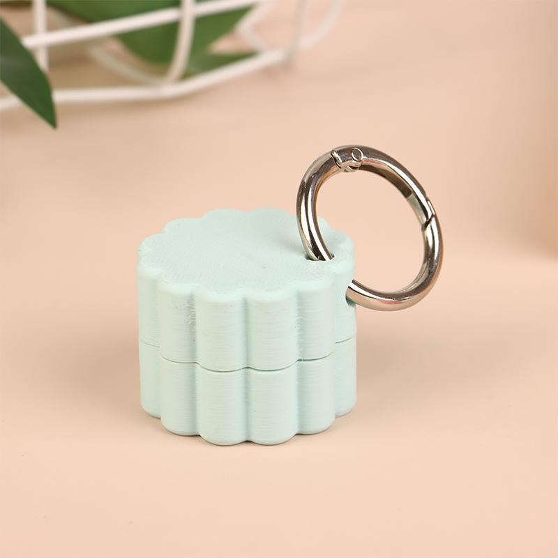 

3D-печатная коробка для хранения, подвеска, футляр для таблеток с портативным брелоком для хранения, брелок для ключей, мини-коробка для таблеток светло-зеленый