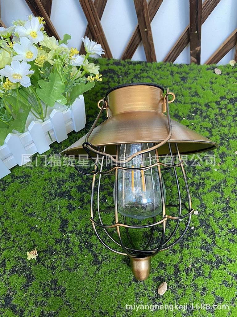 Solar Wrought Iron Hanging Light for Outdoor Courtyards and Balconies