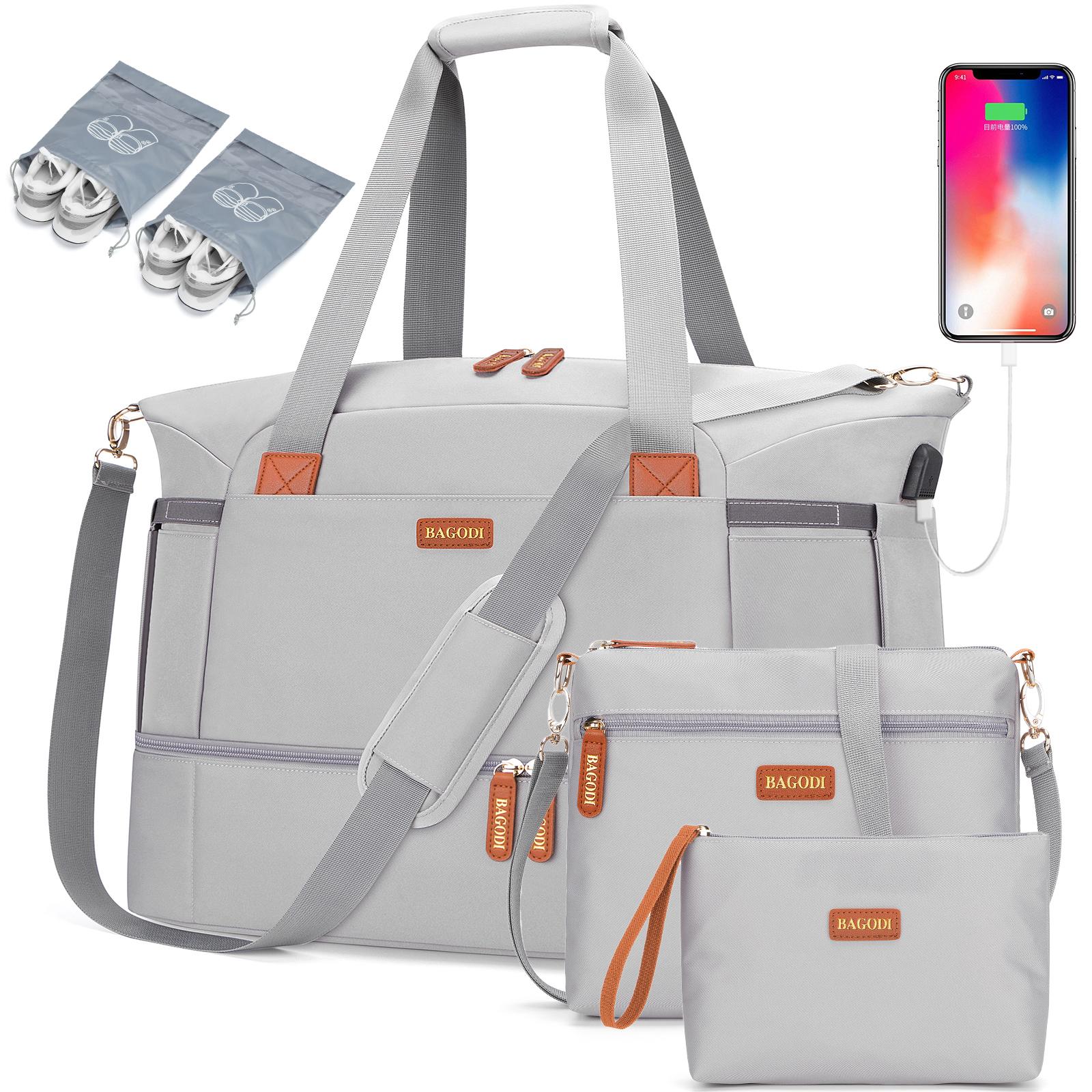 

Сумка из 3 предметов с USB-портом для зарядки, большая вместительная сумка для фитнеса, путешествий и прогулок для мужчин и женщин