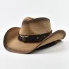 Panama Strooien Hoed Voor Mannen Vrouwen Zomer Opvouwbaar Winddicht Koord Strand Zon Hoeden Westerse Stijl Reizen Cowgirl Hoed