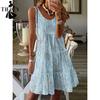 Women's Fashion Summer Spring Sleeveless Suspenders Loose Waistline Casual Dresses