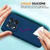 Etui na Xiaomi 17, Płynny Silikon Odporne na Zarysowania Antypoślizgowe Granatowe - 2 Szkła Hartowane