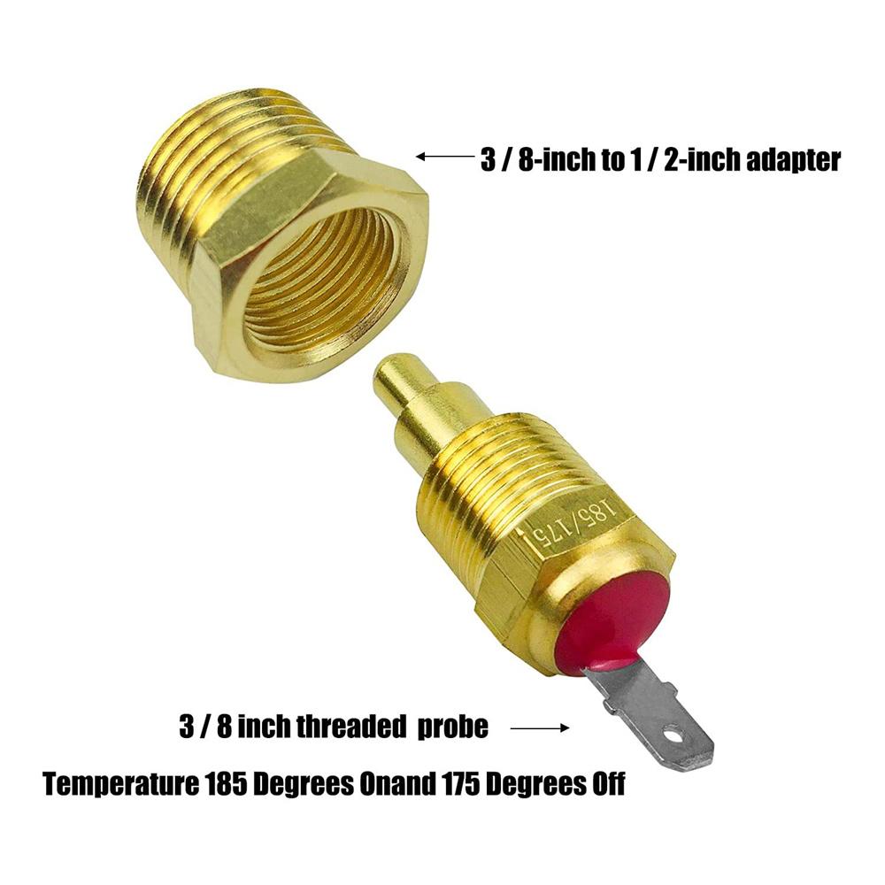 12V Dual Electric Fan Relay Kit w/ Temperature Switch for 10" 12" 14" 16" Fans