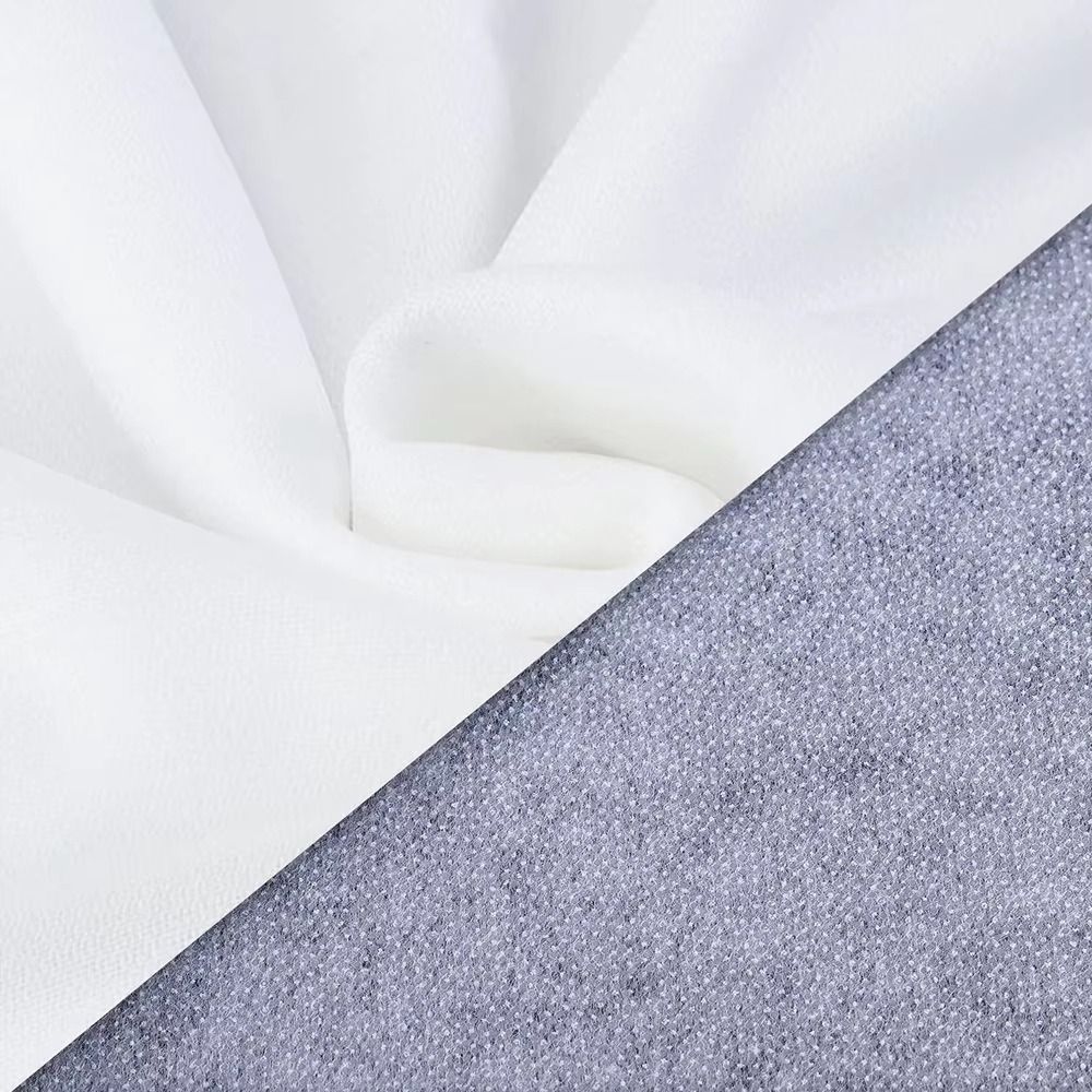 30D/50D/75D Iron-On Interlining Fabric Black Polyester Single-Sided Adhesive Lining DIY Lightweight Fusible