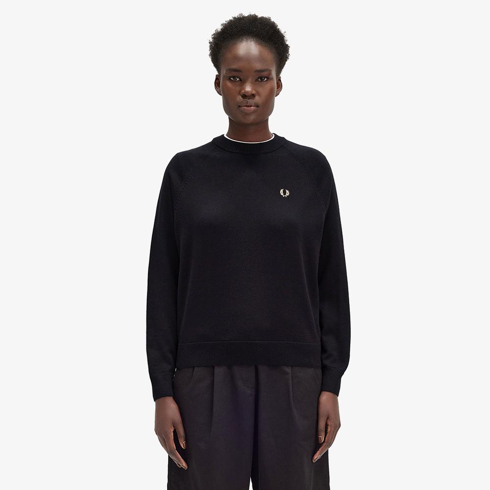Fred Perry [Womens] Crew Neck Merino Wool Knit (184) Afpf2432117-184 Black/Xs