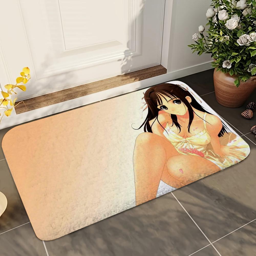 1pc Sexy Japan Anime Girl Bathroom Absorbent Mats Anti-Slip Mats Home Decor Supplies Carpets Home Kitchen Floor Mats