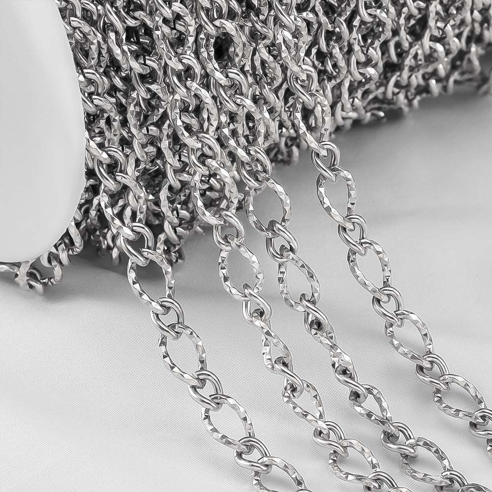 

2Meter 1Meter 0.5Meter Link Chain Stainless Steel Twisted Chain Thick Grinding Chains for DIY Necklaces Body Jewelry Findings 0.5Meter
