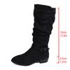 Women Knee High Boots Autumn Winter Female Shoes Fashion Female Slip-on Folds Low Heel Pointed Toe Long Boots Botas De Mujer 983