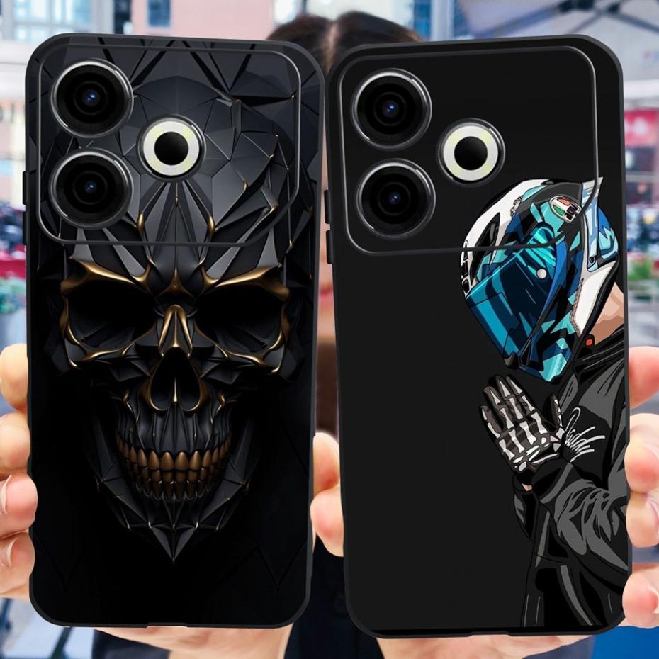 2024 Fashion Case For Tecno Pova 6 Neo Black Silicone Soft TPU Back Cover For Tecno Pova 6Neo 4G Phone Cases