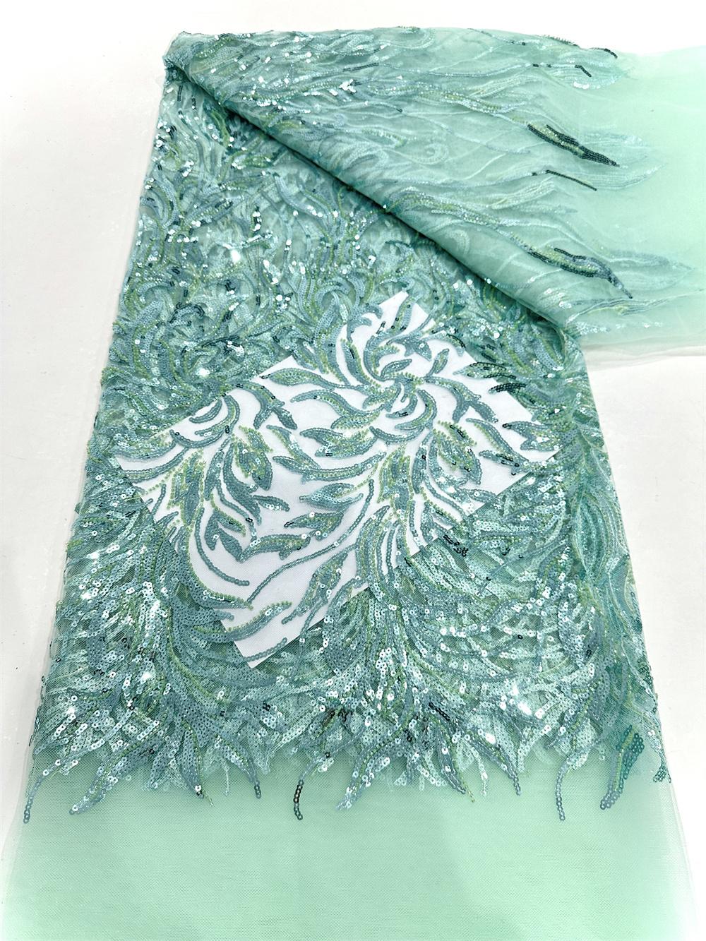 

Wine Red African Beaded Lace Fabric Sequins Embroidery 2025 High Quality French Mesh Lace Fabrics for Women Designs Party Sewing 5 yards&120cm