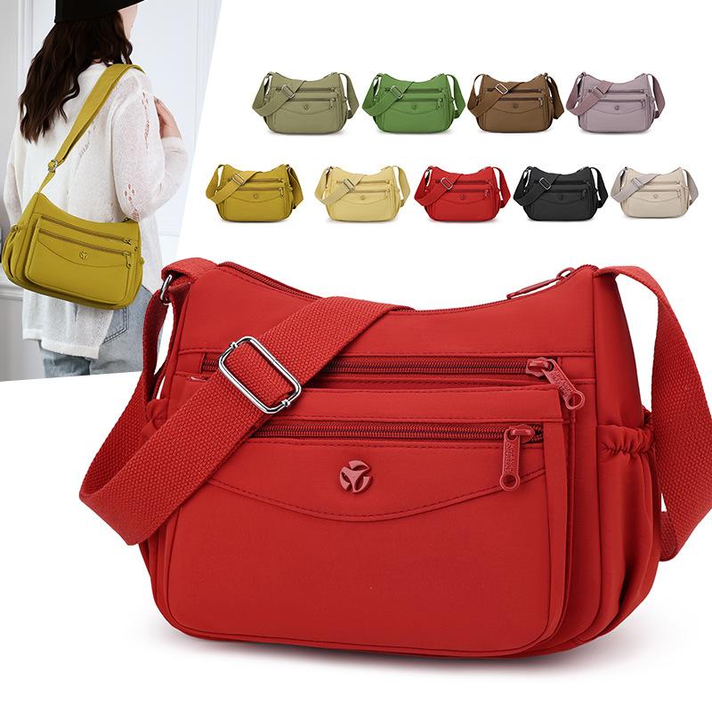 Lightweight Large Capacity Shoulder Bag Water-repellent Nylon Women's Crossbody Bag