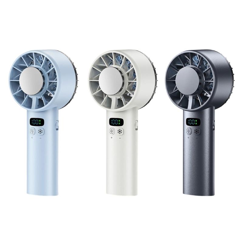 Multifuntional Digital Display Fan Efficient Cooling Fan 5200mAh Quiet Powerful Fan Plastic Texture for Outdoor Travel