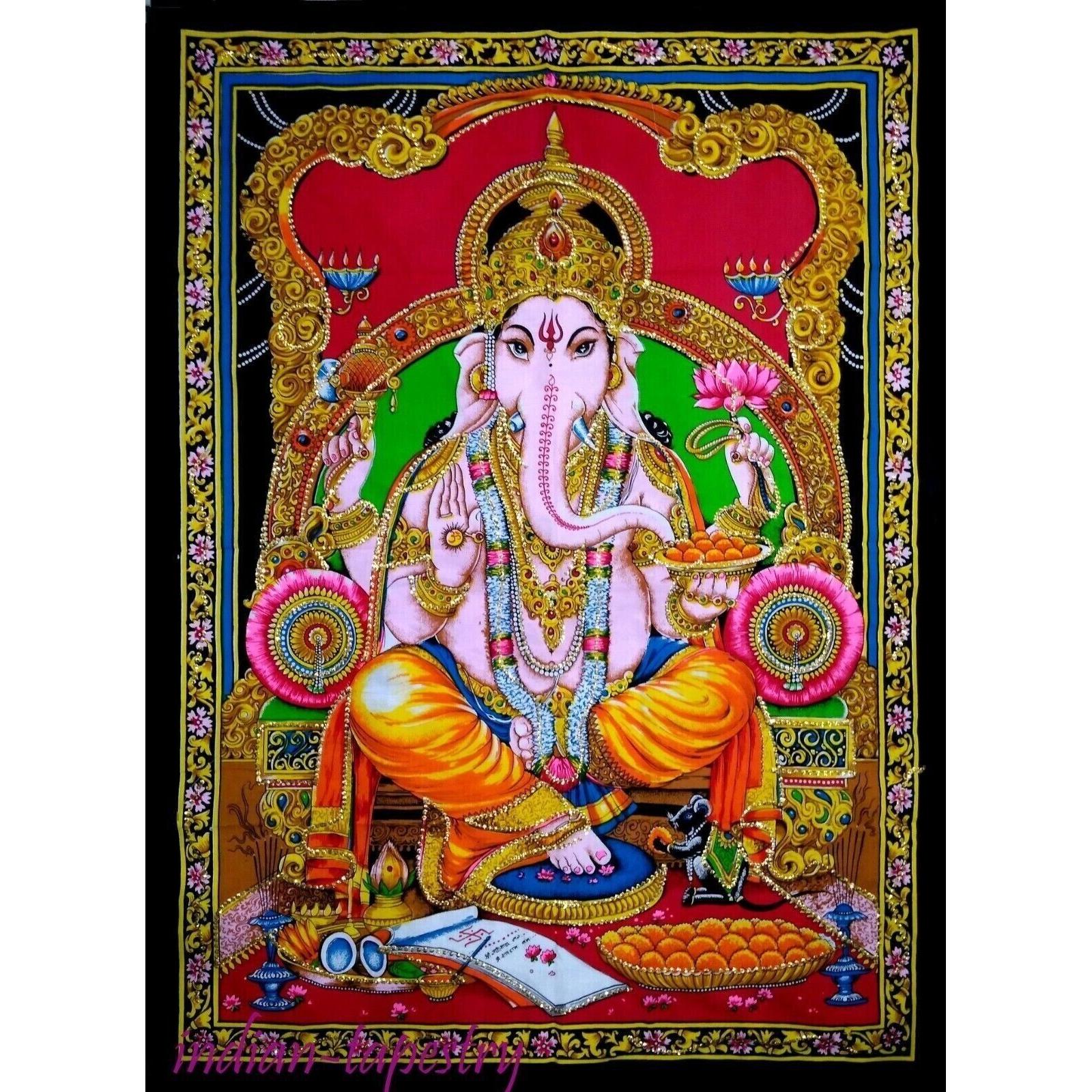 Tapestry Bohemian poster of Indian Lord Ganesha 75x100