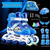 Kids' Adjustable Inline Skates with Flash Wheels - PVC Set Rollerblades