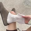 Glass Fiber Edge Summer Light Style Polka Dot Mid-calf Pile-up Socks for Women, Cool and Breathable.