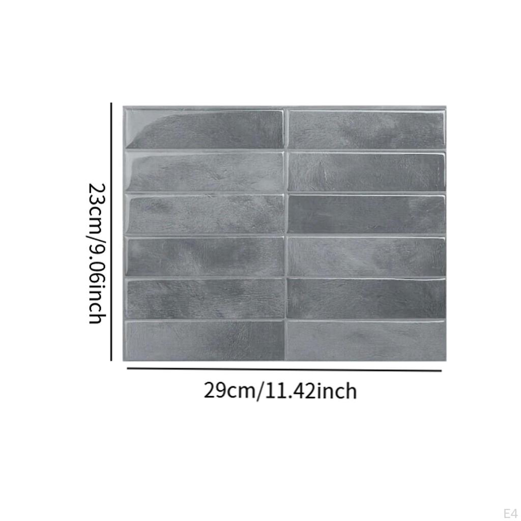 10 Pieces 9 x11.4inch Wall Tiles,Backsplash Tiles, Waterproof Bathroom 3D Thick Peel and Stick ,Self