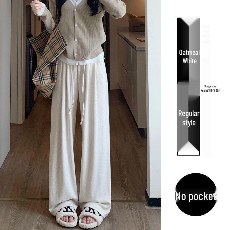 

Autumn 2025 Women s Dark Gray Glutinous Rice Suit Pants - High Waist, Loose Fit, Straight Leg, Wide Leg, Slimming Draped Design. XL for 126-140 jin