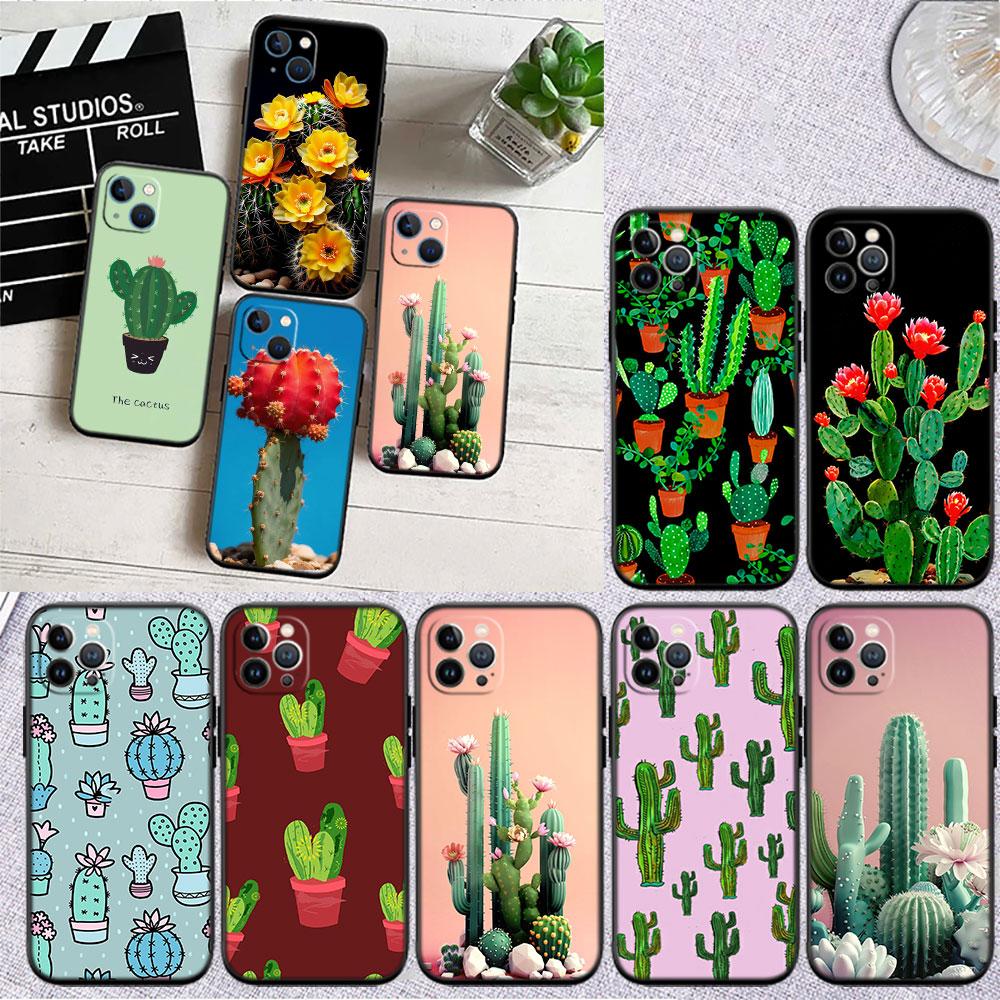 Watercolour Cacti Soft Shell Phone Case for Samsung Galaxy S20 S21 S22 Ultra FE + Plus A21S A22 A24 A25 A26 A30 A30S A31