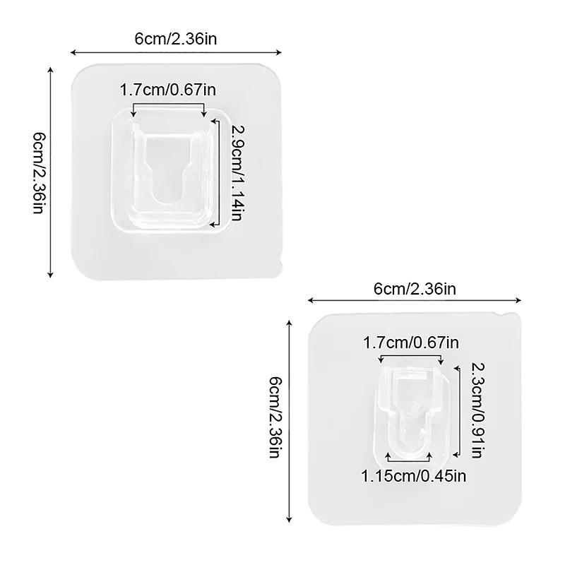1-10Pairs Double-Sided Adhesive Wall Hooks Transparent Suction Cup Sucker Hooks Bedroom Kitchen Multi-Purpose Organizer Holders