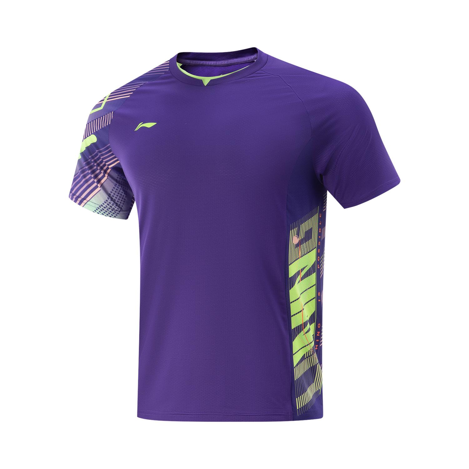 

Li-Ning Дышащая Удобная Простая Универсальная Футболка с Круглым Вырезом и Коротким Рукавом Унисекс Топы Ярко-Фиолетовый AAYV119-3 XXL