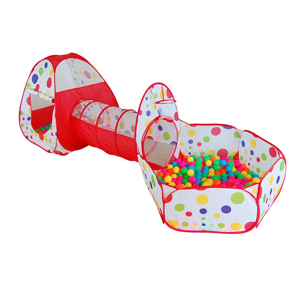 Extra-Large 3-in-1 Kids' Play Tent with Tunnel, Hoops & Ball Pit