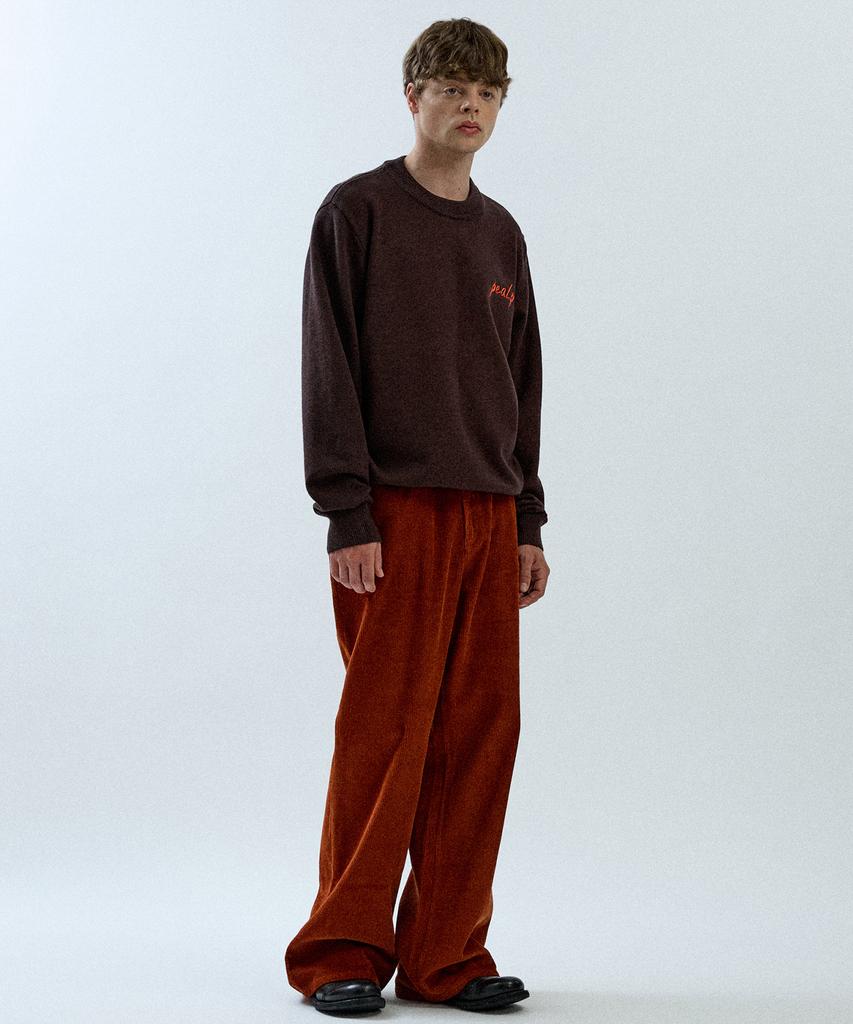 Pilpeu Hand-Embroidered Logo Knit Sweater 20(Charcoal)