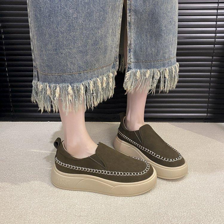 Comfort Edition~ Muffin Shoes Women's 2025 Autumn New Versatile One-Pedal Simple Casual Platform Lazy Shoes Women