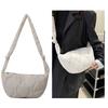 Female Pillow Shopper Bag Trendy Soft Down Cotton Padded Tote Handbag Solid Color Quilted Simple Crossbody Bag for Teenage Girls