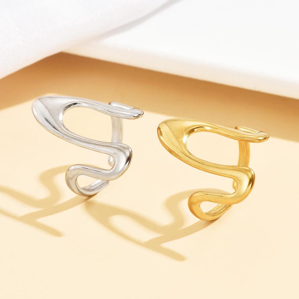 Personalized Stainless Steel Irregular Geometric Open Ring