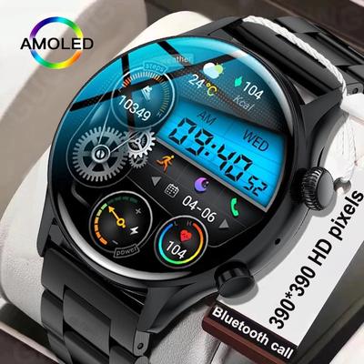 Nfc Bluetooth Çağrı Akıllı Saat Erkekler Ekran Her Zaman Saati Gösterir Amoled 390*390 Tam Dokunmatik Ekran Ip68 Su Geçirmez Akıllı Saat Kadınlar