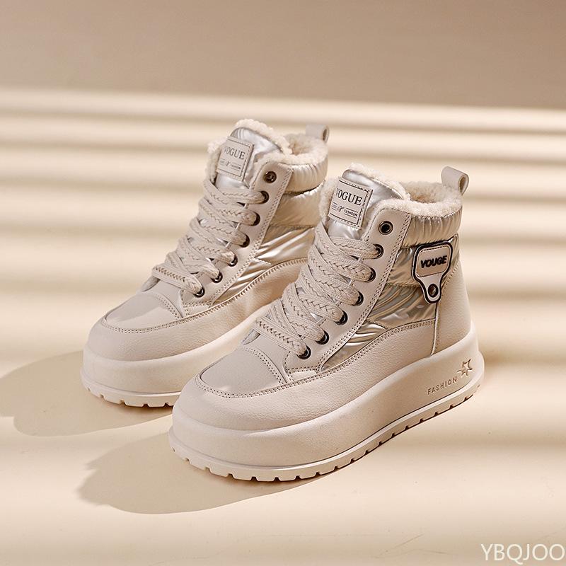 Thick Soled Snow Boots 2024 New Winter High Top Women's Boots with Thick Velvet Versatile Cotton Shoes for Women Zapatos Mujer