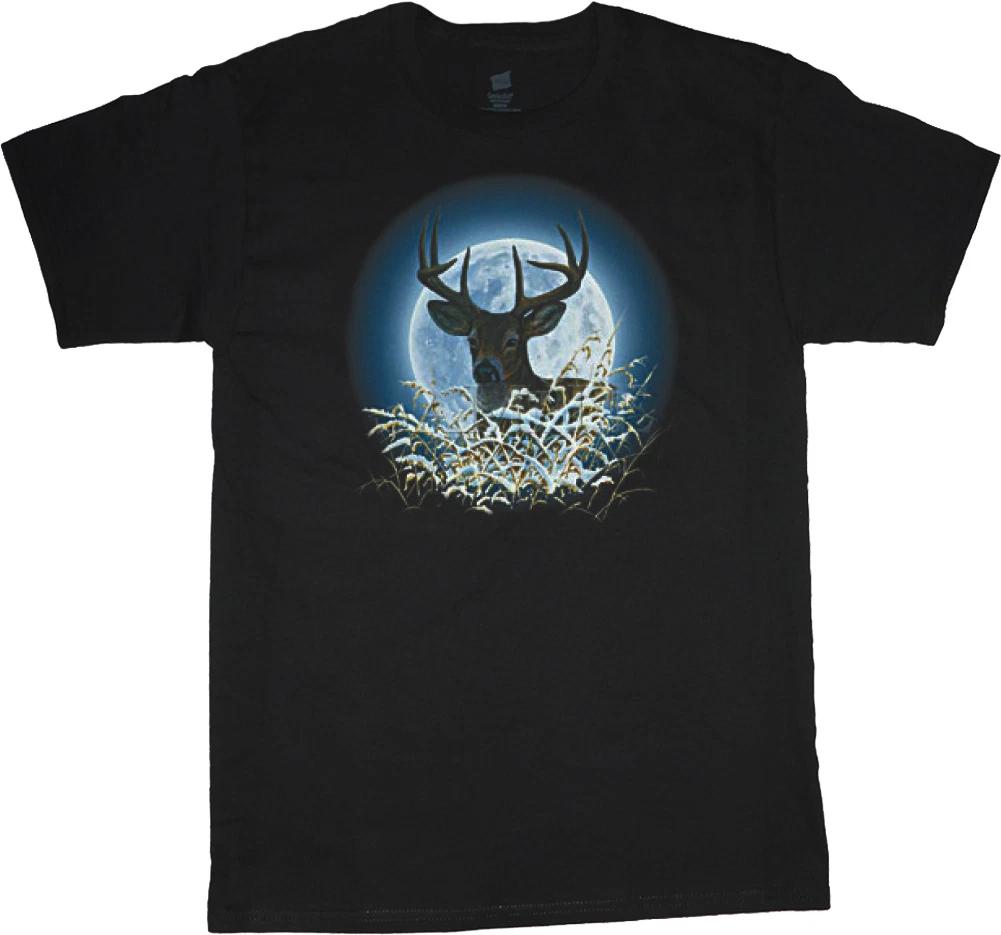 big and tall t-shirt buck deer moon hunting nature tee shirt tall shirts men XS