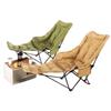 Convertible Outdoor Cotton-Padded Recliner with Adjustable Leg Rest - Portable, Thickened for Sleeping and Sitting.
