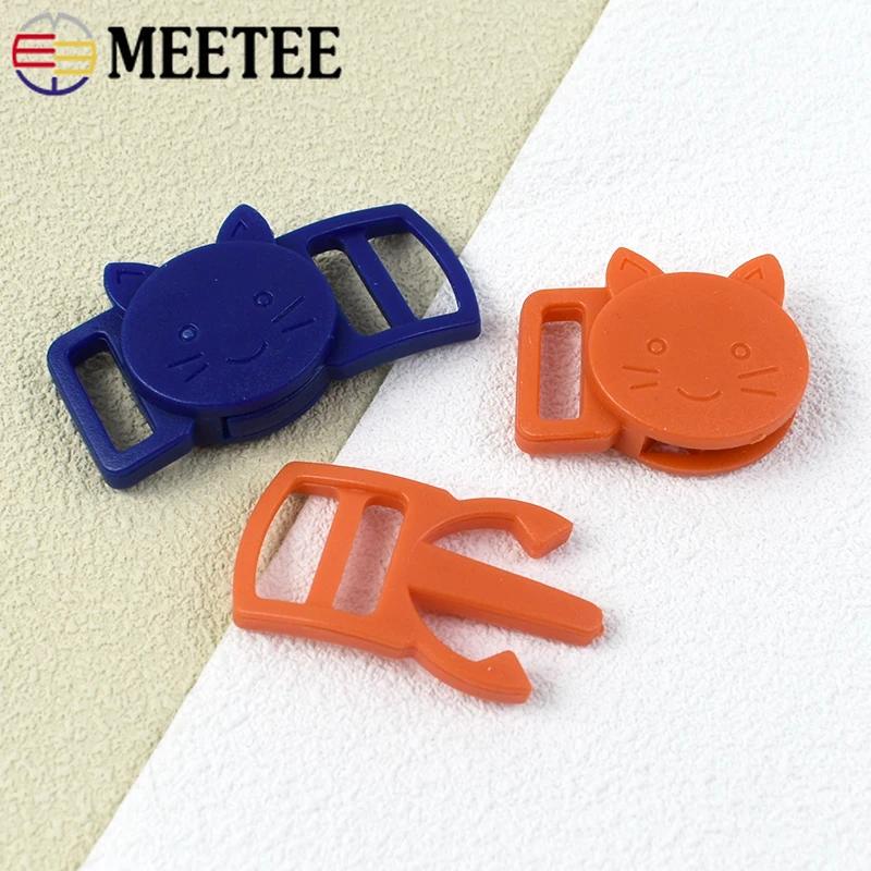 50/100/200Pcs Meetee 10mm Plastic Quick Side Release Buckle Adjustable Safety Clasp Cat Dog Collar Webbing Strap Hook Accessory