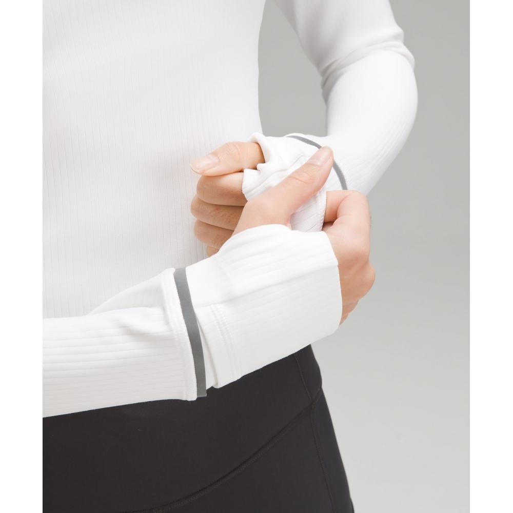 Lululemon It S Rulu Ribbed Cropped Half Zip whIte