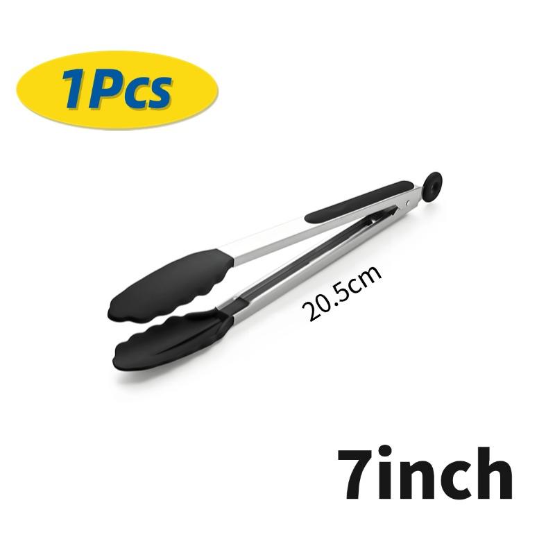 1/3Pcs Silicone Stainless Tong Steel Anti Scalding BBQ Food Tongs Non-Stick Resistant Barbecue Tongs Salad Tong 7/9/12inch