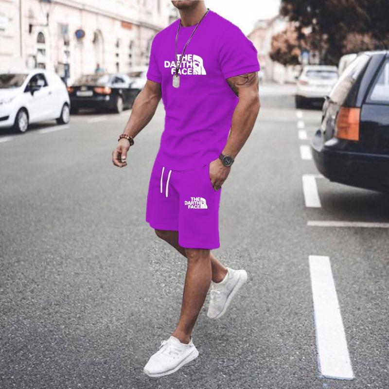 2026 Summer Casual Men s Adult Set 3D printed pattern Men s short-sleeved XXS