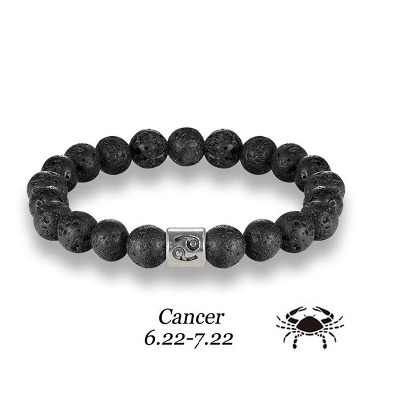 

Men s Twelve Constellations Bracelet: 8mm Natural Volcanic Stone Beads for Capricorn, Scorpio, Pisces Friendship