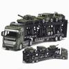 1 Set Pull Back Toy Realistic Creative Model Military Tank Transporter Vehicle